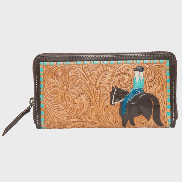 Horse Wallet Turq Paint Highlight