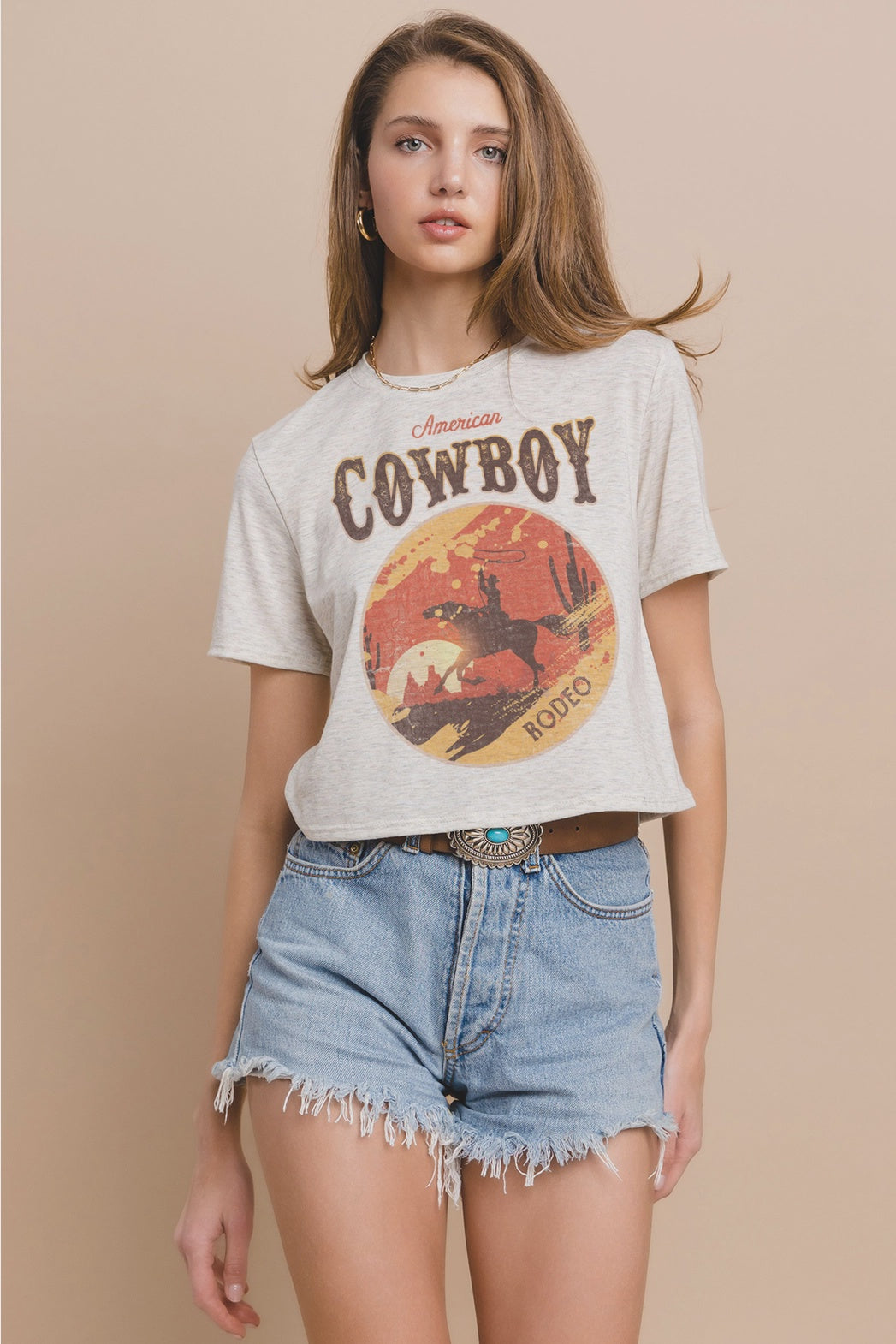 Western Cowboy Graphic Print Tee