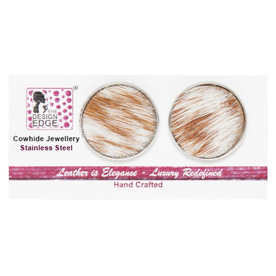 Uganda Cowhide  Stud Earrings