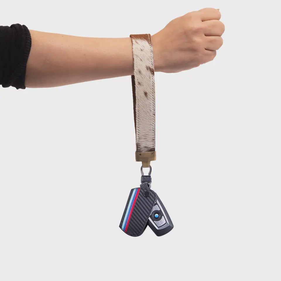 Cowhide Wristlet Oversized Keyring