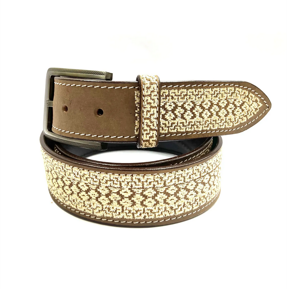 "PRAIRIE" Embroidered Kids Leather Belt