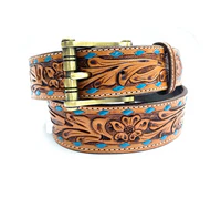 Turquoise Buck Stitch Belt