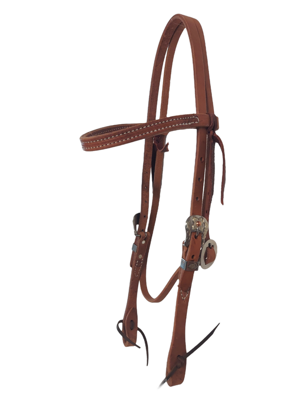 Berlin Browband Headstall With Silver Floral Buckles