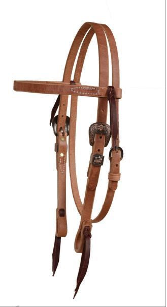 Berlin Leather Floral Buckle Headstall