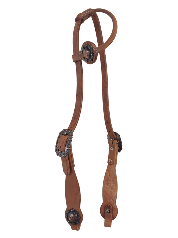 Berlin One Ear Headstall Copper Stud Diamond