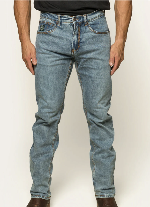 RW Muster Mens Slim Straight Fit Jeans - Light Wash