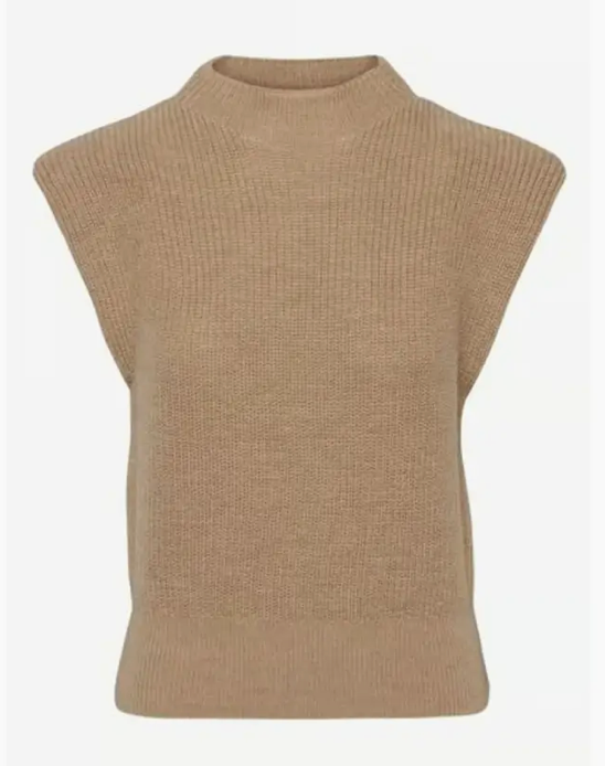 Knit Sweater Neck Sleeveless Vest Top