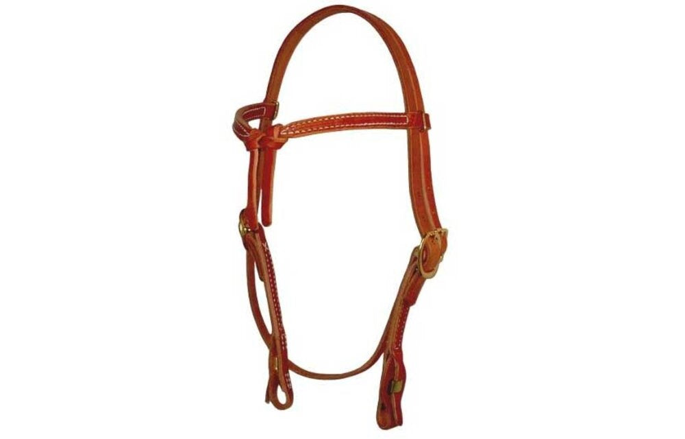 Berlin Leather Knotted Headstall with Quick Change