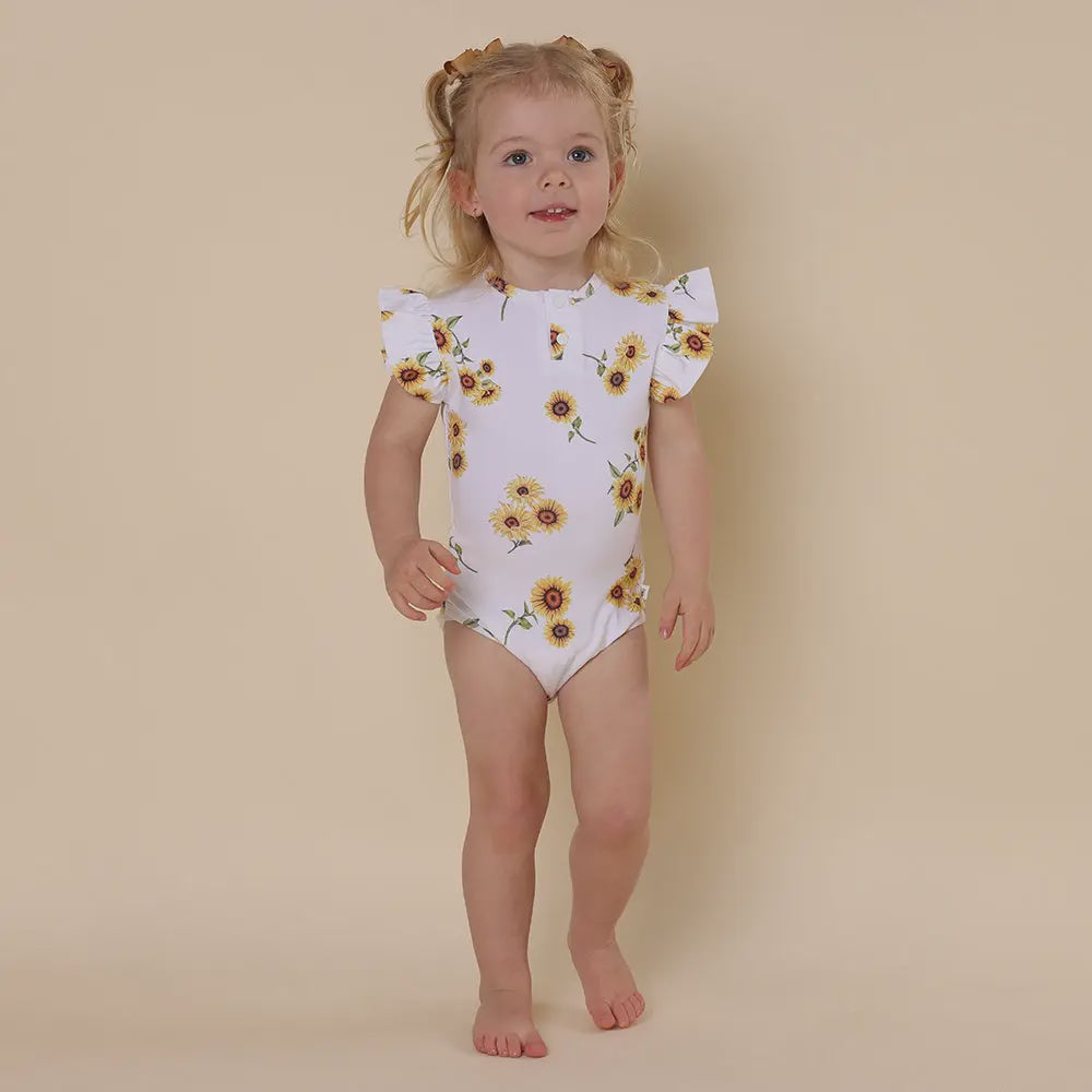 Sunflower Frill Organic Bodysuit