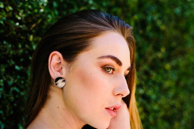 Uganda Cowhide  Stud Earrings