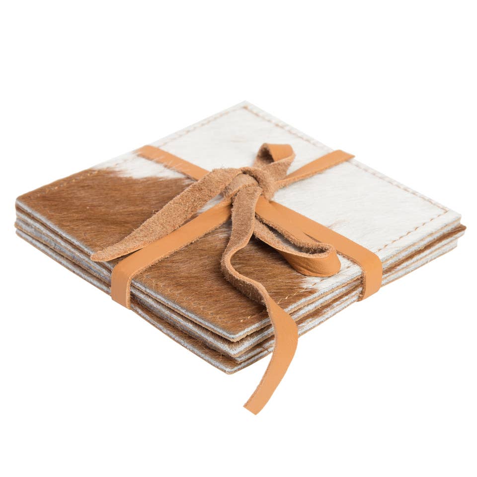 Cowhide Coaster Set of 4 - CACOS