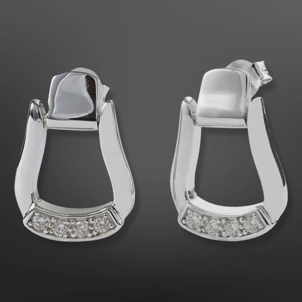 Sterling Silver Saddle Stirrup Earrings