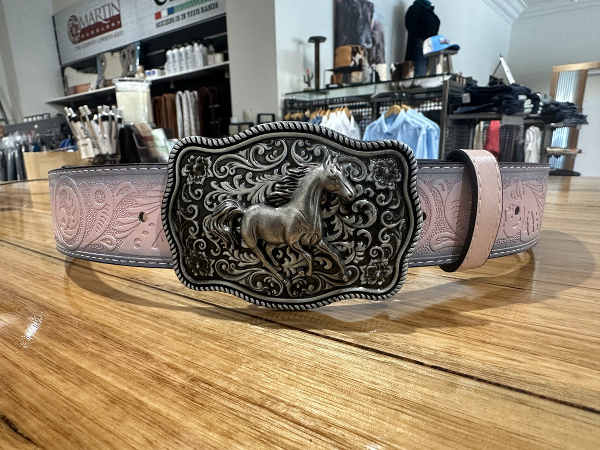 Pink Girls Belt with Buckle